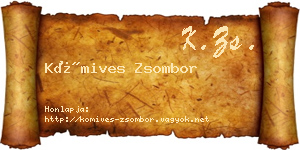 Kőmives Zsombor névjegykártya
